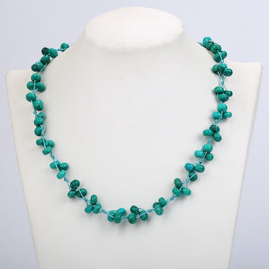 Turquoise Woven Necklace Natural Stone Crystal Women Fashion Beads Leisure Boutique Handmade Power Chain Choker Necklace Women