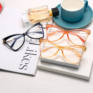Myopia Prescription Glasses Women Men Cat Eye Clear Glasses Optical Eyeglasses Frame Transparent Lens Spectacle Frame Unisex