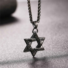 Carica l&#39;immagine nel visualizzatore di Gallery, Jewish Magen Star Of David Pendant Necklace Men/Women Chain Stainless Steel Silver/Gold Color Vintage Israel Jewelry P115