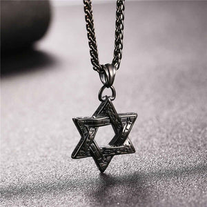 Jewish Magen Star Of David Pendant Necklace Men/Women Chain Stainless Steel Silver/Gold Color Vintage Israel Jewelry P115