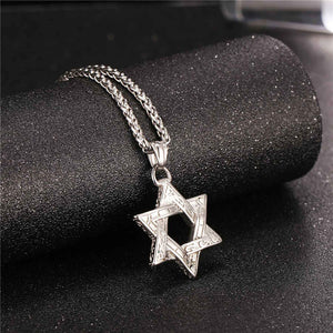 Jewish Magen Star Of David Pendant Necklace Men/Women Chain Stainless Steel Silver/Gold Color Vintage Israel Jewelry P115