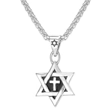 Carica l&#39;immagine nel visualizzatore di Gallery, Jewish Magen Star of David Necklace Men/Women Bat Mitzvah Gift Israel Judaica Hebrew Jewelry Hanukkah Pendant Gold Color P723