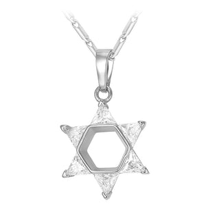 Jewish Magen Star of David Necklace Men/Women Bat Mitzvah Gift Israel Judaica Hebrew Jewelry Hanukkah Pendant Gold Color P723