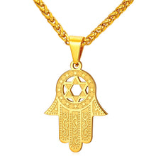 Carica l&#39;immagine nel visualizzatore di Gallery, Jewish Magen Star of David Necklace Men/Women Bat Mitzvah Gift Israel Judaica Hebrew Jewelry Hanukkah Pendant Gold Color P723