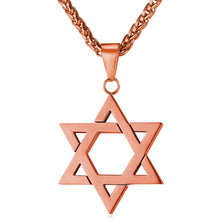 Carica l&#39;immagine nel visualizzatore di Gallery, Jewish Magen Star of David Necklace Men/Women Bat Mitzvah Gift Israel Judaica Hebrew Jewelry Hanukkah Pendant Gold Color P723