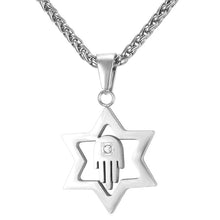 Carica l&#39;immagine nel visualizzatore di Gallery, Jewish Magen Star of David Necklace Men/Women Bat Mitzvah Gift Israel Judaica Hebrew Jewelry Hanukkah Pendant Gold Color P723
