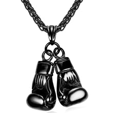Load image into Gallery viewer, Men Necklace Gold Color Stainless Steel Hop Chain Pair Boxing Glove Pendant Charm Fashion Sport Fitness Jewelry Wholeslae