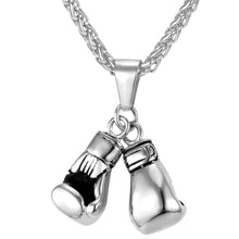 Load image into Gallery viewer, Men Necklace Gold Color Stainless Steel Hop Chain Pair Boxing Glove Pendant Charm Fashion Sport Fitness Jewelry Wholeslae