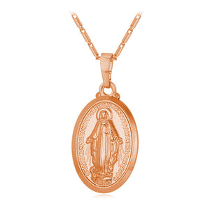 Tiny Virgin Mary Necklace Pendant Christmas Gift Silver/Gold Color Christlicher Cross Medallion Women Christian Jewelry P357