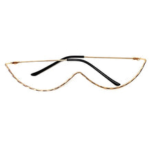 Load image into Gallery viewer, Luxury Fashion Diamond eyeglasses Alloy Frame for Women green and Red Pink Gem Lensless Chain Pendant Half Frame glasses