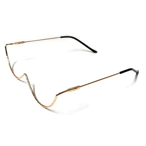 Luxury Fashion Diamond eyeglasses Alloy Frame for Women green and Red Pink Gem Lensless Chain Pendant Half Frame glasses