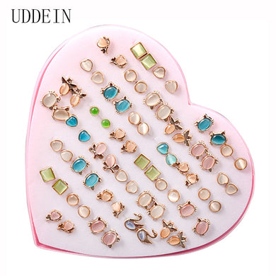 36 Pair Pack Set Stud Earrings For Girl Gift Displ Cut Earring No Allergy Fashion Accessories Heart Design Jewellry