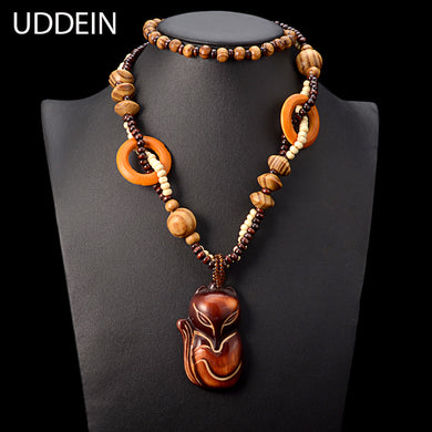 Vintage ethnic customs long statement necklace & pendant design wood chain exaggerate jewelry accessories maxi necklace