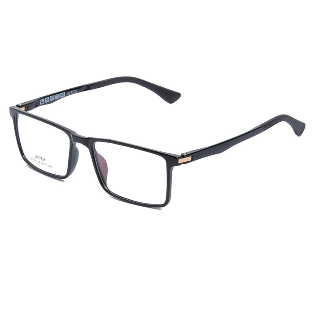 ULTEM Ultra-light Glasses Men's Eyeglasses W/Spring Hinge Rectangle Eye Glasses For Man 54mm Sport Optical Frame W/Case