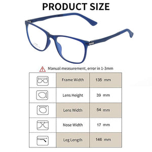 ULTEM Unisex Prescription Eyeglasses w/case Square Tortoise Frame For Women Ultra-light Glasses With Spring Hinge 54mm-17mm