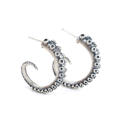 New Retro 925 Silver Stud Earrings Gothic Punk Octopus Tentacles Earrings Fashion Women Prevent Allergy Jewelry Gift