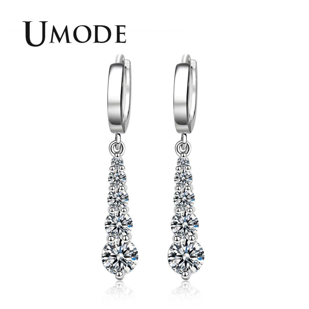 2018 New Fashion CZ Zirconia Drop Earring for Women Huggie Earring Jewelry Boucle D'oreille Pendientes Mujer Moda AUE0420