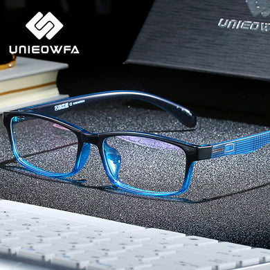 UNIEOWFA Blue Transparent Glasses Frame Men Women Clear Optical Prescription Eyewear Frame TR90 Spectacles Myopia Eyeglasses