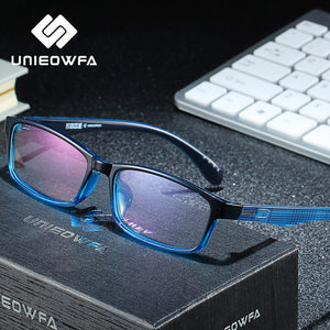 UNIEOWFA Blue Transparent Glasses Frame Men Women Clear Optical Prescription Eyewear Frame TR90 Spectacles Myopia Eyeglasses