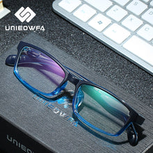 Load image into Gallery viewer, UNIEOWFA Blue Transparent Glasses Frame Men Women Clear Optical Prescription Eyewear Frame TR90 Spectacles Myopia Eyeglasses