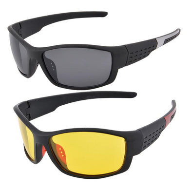 UOOUOO Occhiali da guida polarizzati professionali Occhiali per visione notturna Occhiali da sole sportivi da uomo wome UV 400 per occhiali da giorno 2 pezzi