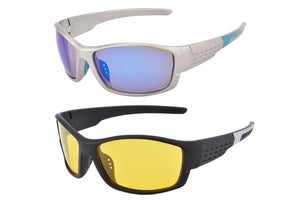 UOOUOO Occhiali da guida polarizzati professionali Occhiali per visione notturna Occhiali da sole sportivi da uomo wome UV 400 per occhiali da giorno 2 pezzi