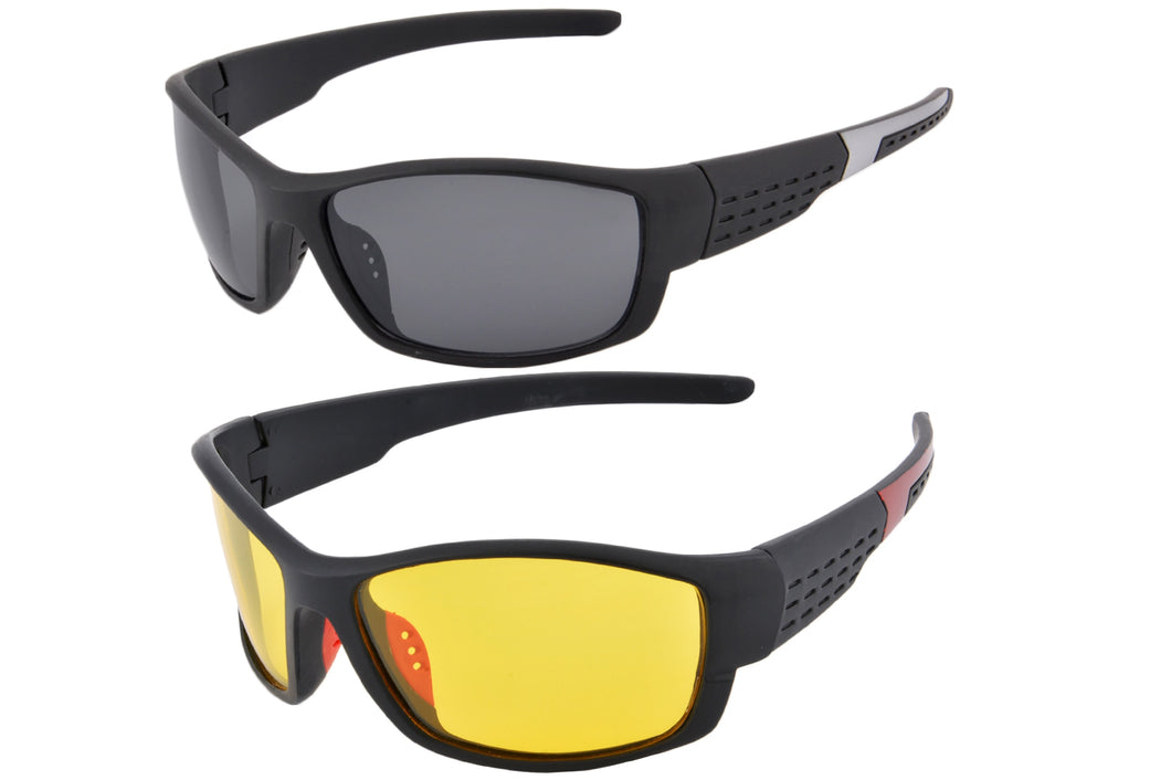 UOOUOO Occhiali da guida polarizzati professionali Occhiali per visione notturna Occhiali da sole sportivi da uomo wome UV 400 per occhiali da giorno 2 pezzi