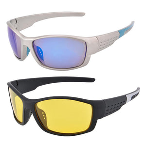 UOOUOO Occhiali da guida polarizzati professionali Occhiali per visione notturna Occhiali da sole sportivi da uomo wome UV 400 per occhiali da giorno 2 pezzi