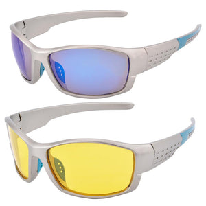 UOOUOO Occhiali da guida polarizzati professionali Occhiali per visione notturna Occhiali da sole sportivi da uomo wome UV 400 per occhiali da giorno 2 pezzi