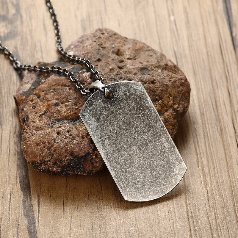 US Military Dog Tag Pendant Necklace for Men Stainless Steel United States Oxidation Gr Metal Male Jewelry 20 inch