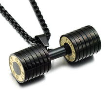 Load image into Gallery viewer, Hop Rock Stainless Steel Gym Fitness Necklace Heavy Barbell Dumbbell Pendants Necklaces for Men Sports Jewelry