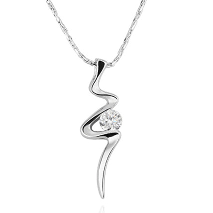 Fashion Geometric Zircon Silver color Necklace & Pendants with Genuine Austrian Crystals Fashion Necklace for Women