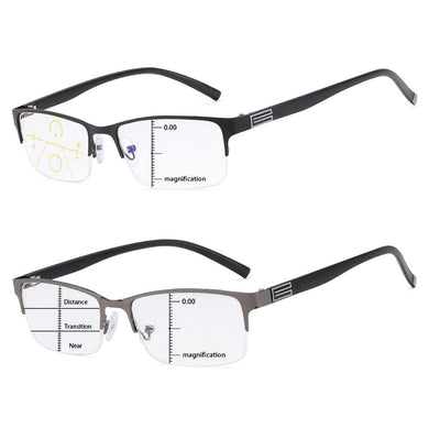 UV Filter Anti Eye Strain Half frame Progressive Multifocus Blue Light Blocking Reading Glasses Presbyopia Glasses