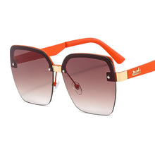 Load image into Gallery viewer, UV400 Retro Oversized Square Sun Glasses Metal Semi-rimless Sunglass Women Men Half Metal Frame Street Eyewear