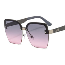 Load image into Gallery viewer, UV400 Retro Oversized Square Sun Glasses Metal Semi-rimless Sunglass Women Men Half Metal Frame Street Eyewear