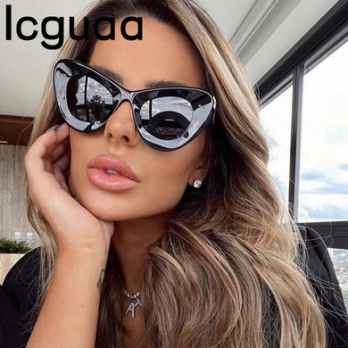 UV400 Summer Ladies Plastic Oversized Sun Glasses Outdoor Shades Chic Sunglasses Women 2023  Brand Cat Eye