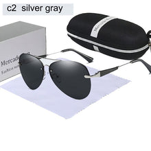 Load image into Gallery viewer, UV400 Sunglasses Men Polarized Driving mercade Glasses Brand Designer Eyewear Metal Rimless Retro Gafas De Sol Hombre