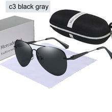 Load image into Gallery viewer, UV400 Sunglasses Men Polarized Driving mercade Glasses Brand Designer Eyewear Metal Rimless Retro Gafas De Sol Hombre