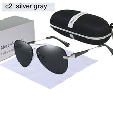 Load image into Gallery viewer, UV400 Sunglasses Men Polarized Driving mercade Glasses Brand Designer Eyewear Metal Rimless Retro Gafas De Sol Hombre