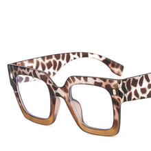 Load image into Gallery viewer, UV400 Translucent Oversized Frame Computer Glasses Square Glasses  Trend Leopard Print Frames Prescription Glasses