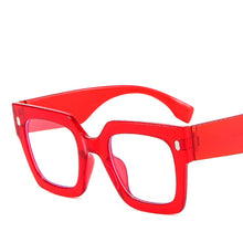Load image into Gallery viewer, UV400 Translucent Oversized Frame Computer Glasses Square Glasses  Trend Leopard Print Frames Prescription Glasses