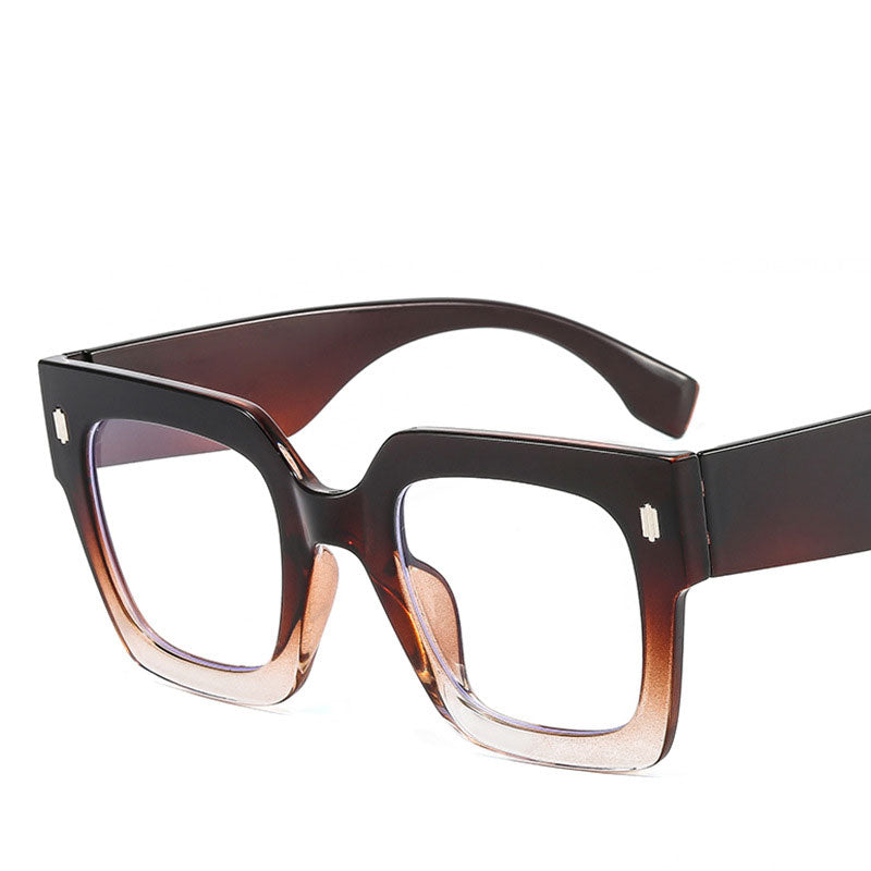 UV400 Translucent Oversized Frame Computer Glasses Square Glasses  Trend Leopard Print Frames Prescription Glasses