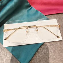 Carica l&#39;immagine nel visualizzatore di Gallery, UVLAIK 2023 Frameless Anti Blue Glasses Frame Men Women Square Eyeglasses Transparent Clear Lens Prescription Myopia Glasses