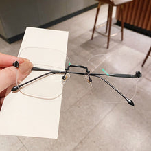 Carica l&#39;immagine nel visualizzatore di Gallery, UVLAIK 2023 Frameless Anti Blue Glasses Frame Men Women Square Eyeglasses Transparent Clear Lens Prescription Myopia Glasses