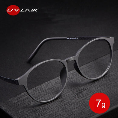 UVLAIK 2023 Pure Titanium Glasses Frame Women Men TR90 Round Frame Eyeglasses Ultra Light Business Myopia Optical Glasses