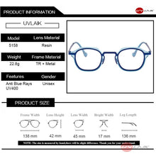 Load image into Gallery viewer, UVLAIK Alloy Small Round Glasses Frame Men Women Custom Myopia Prescription Eyeglass Lenses Retro Metal Blue Light Eyeglasses