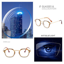 Load image into Gallery viewer, UVLAIK Alloy Small Round Glasses Frame Men Women Custom Myopia Prescription Eyeglass Lenses Retro Metal Blue Light Eyeglasses