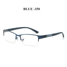 Load image into Gallery viewer, UVLAIK Blue Light Blocking Finished Myopia Glasses Frames Men Metal Half Frame Business Eyeglasses Short Sight Diopter Glasses