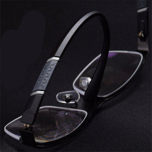 UVLAIK Blue Light Blocking Finished Myopia Glasses Frames Men Metal Half Frame Business Eyeglasses Short Sight Diopter Glasses