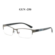 Load image into Gallery viewer, UVLAIK Blue Light Blocking Finished Myopia Glasses Frames Men Metal Half Frame Business Eyeglasses Short Sight Diopter Glasses